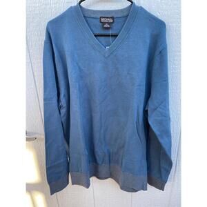 Michael Kors New Men's Tuck V-Neck Pullover Sweater, blue XXL 2XL NWT